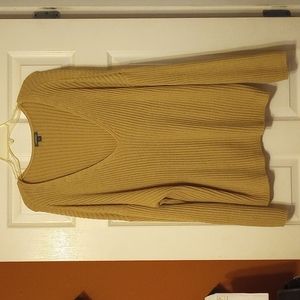 A V-neck sweater